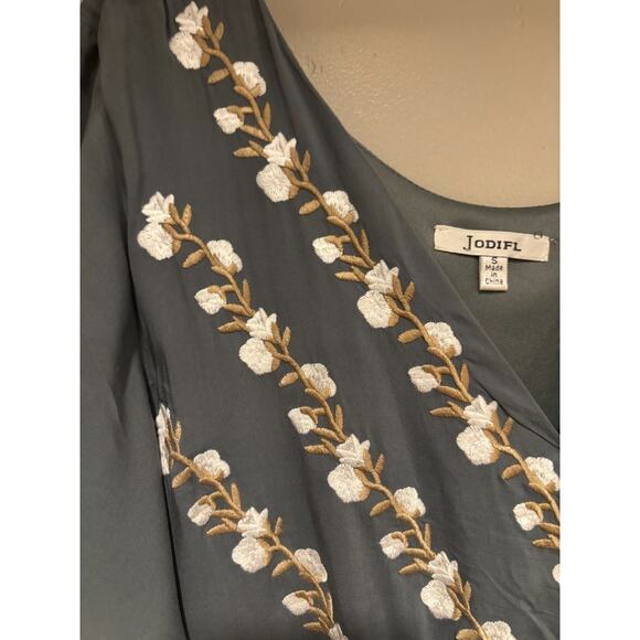 NWOT Jodifl Womens Embroidered Boho Maxi Size S Cottagecore Hippie Peasant - Picture 3 of 10